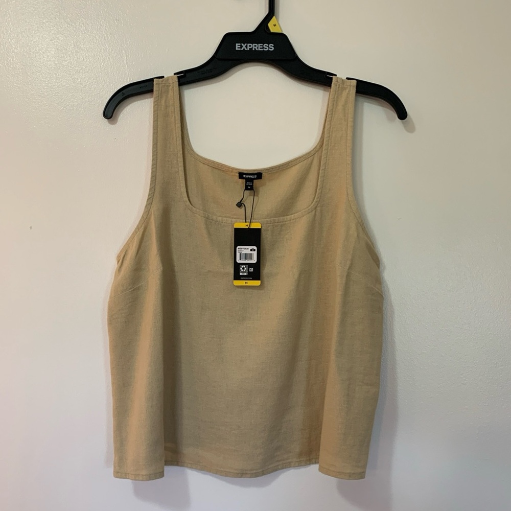 Express Women's Linen crop Tank Top Medium NWT